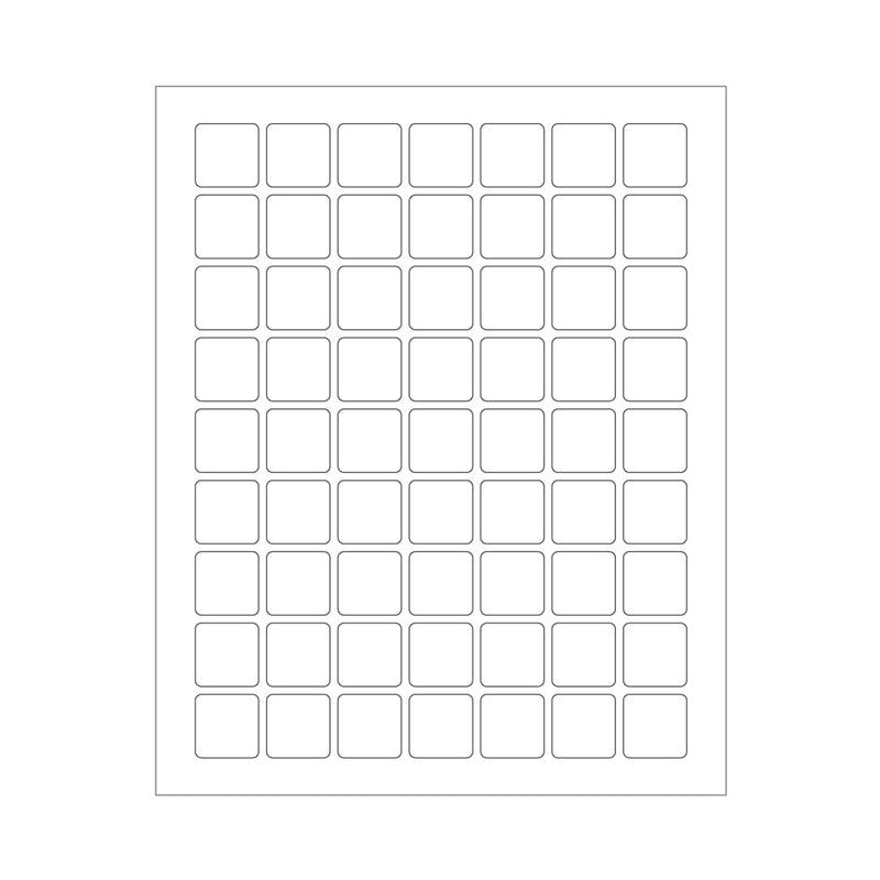 ChromaLabel 1 x 1 Inch Printable Labels, White Custom Stickers, Printable Sticker Paper, Permanent Adhesive Label Sheets - 63 Label Sticker per Sheet 1" x 1" 25 Sheets