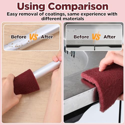 20 Pack 7447 General Purpose Scrub Pad - Maroon, 6" X 9" Abrasive Finishing Pad for Paint Prep, Scuffing, Scouring, Sanding, Adhesion Scratch