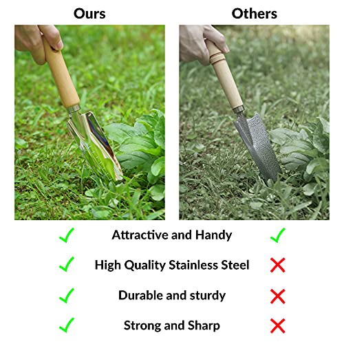 SOLIGT 8 Piece Garden Tools Set with Basket, Gardening Gifts for Women Men
