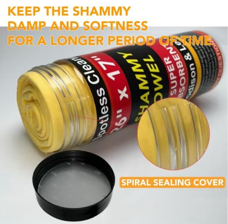 Premium Shammy Cloth for Car Drying - 2pk(26”x17”) - Super Absorbent Synthetic Chamois Towel for Car - Reusable Car Drying Shammy - Scratch-Free Car Drying Towel(Yellow & Yellow) 2 Pack