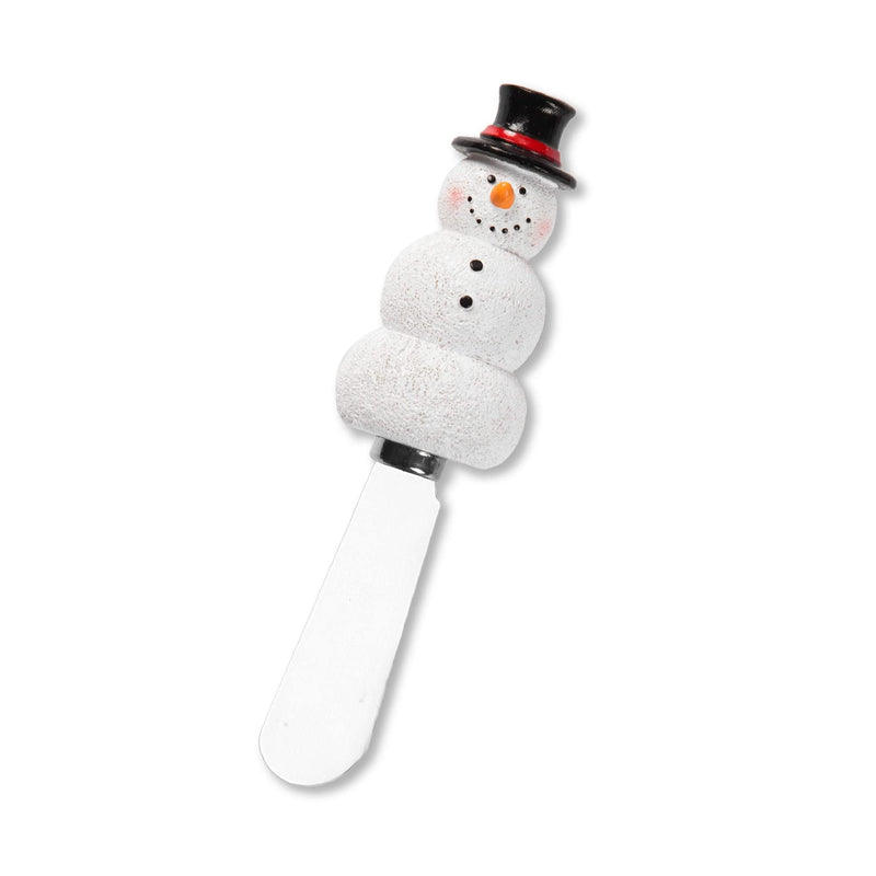Supreme Housewares Black Hat Snowman Cheese Spreaders, Hand-Painted Resin Handles with Stainless Steel Blades for Spreading Cream Cheese, Butter, Jam, or sandwich, Set of 4