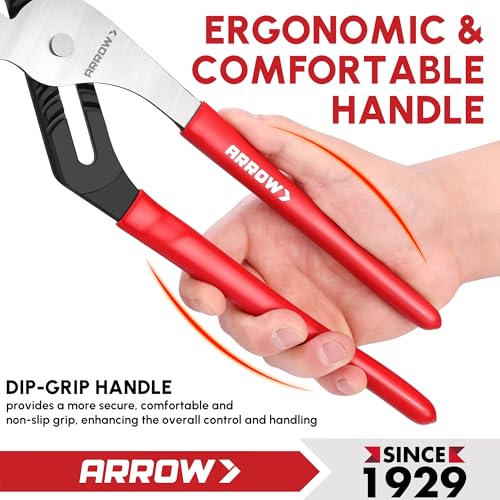 ARROW 3-Piece Groove Joint Pliers Set for Plumbing Repair, Home Maintenance 3PCS (8", 10", 12")