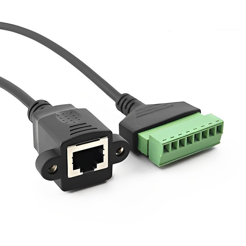 4PCS 1ft RJ45 Female Plug to 8 Pin Screw Terminal Connector,RJ45 8P8C Screw Terminal for Cat6 Cat5 Ethernet Extender AV CCTV UTP DVR Network Adapter Extension Cord(Female) RJ45 Female Connector