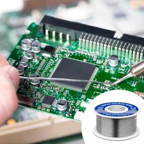 Solder with Flux, Soldering Wire 1 mm 100 g Lead-Free Solder with Rosin Core, Low Temperature Soldering Wire for Electronic Electric Soldering DIY and Repair