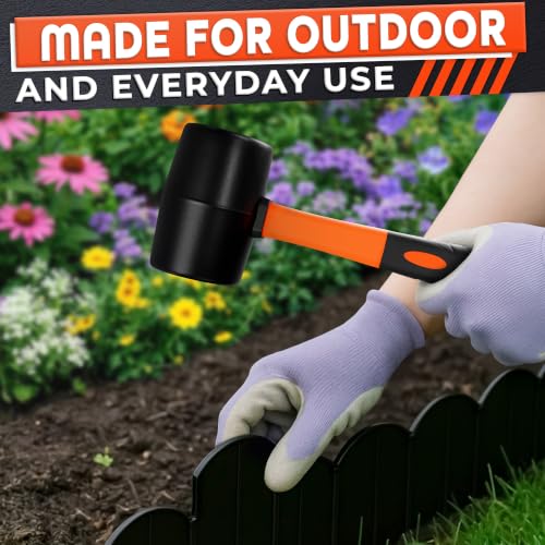 Rubber Mallet Hammer 32 Oz (2 lb), Soft Face Non-Marring Head Orange