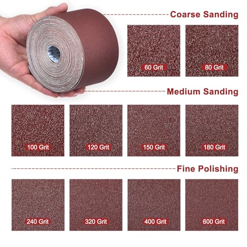 Sandpaper Roll 3Inch 75FT 240Grit Aluminum Oxide Emery Cloth Roll 3 Inch x 75 Feet 240 Grits