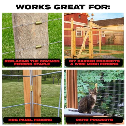 Cat's Claw Fasteners Screw in Fence Staples, Wire Fencing, 1.5in Hardwood (170 PCS) 1.5"