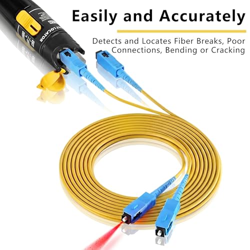Fiber Optic Tool Kit, FTTH Kits, Optical Power Meter with 50KM Visual Fault Locator and FC Male to LC Female Hybrid Converter Adapter, VFL Tester Kits
