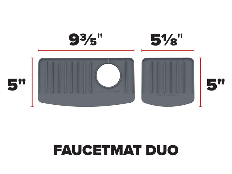 WeatherTech FaucetMat Duo - Protect Your Kitchen & Bathroom Countertops - Dark Grey/Slate Dark Gray