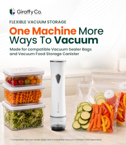 GIRAFFYCO Compact Food Vacuum Sealer Machine Only, Portable Rechargeable