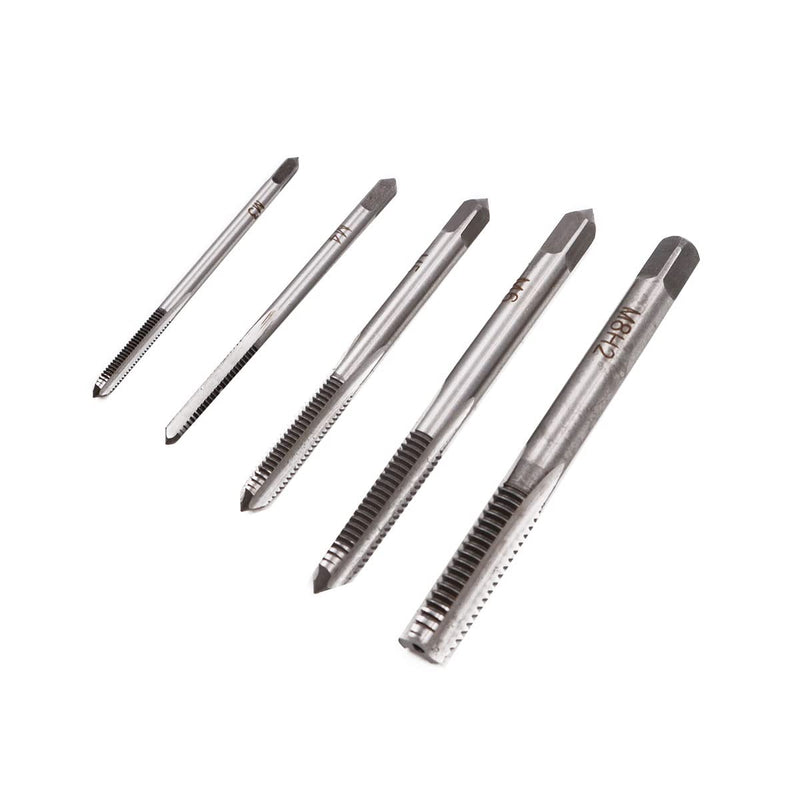 ZONADAH 5 Piece Set Thread Metric Machine Thread Tap Set Size M3 M4 M5 M6 M8 Thread Cutting Tool