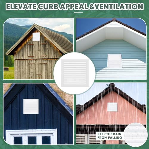 8 Pcs 10 x 10 Inch Aluminum Attic Vents Metal Gable Shed Vent with Screen