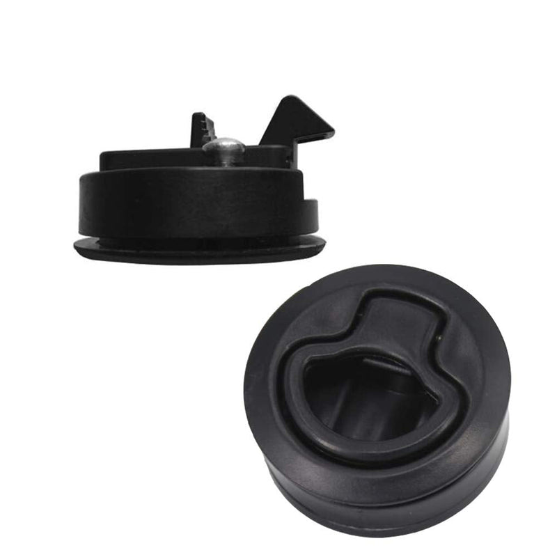 WJSKDQ 4PCS Boat Slam Latch 2'' Flush Pull Slam Latches Round Plastic Round for RV Boat Door Hatch Cabinet Pull Locking Deck Hatch Door black