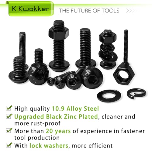 1720Pcs M2 M3 M4 M5 Hex Button Head Cap Screw Kit + 2540Pcs M3 Button Head Screws & M3 Flat Head Screws