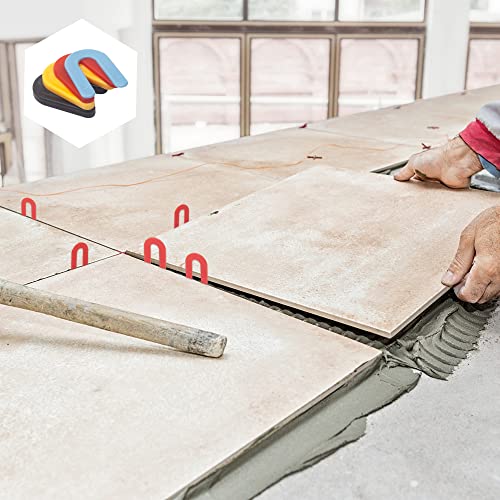 400PCS Plastic Shims, Horseshoe Shims, U Shaped Tile Spacers 1/16", 1/8", 3/16", 1/4" 400