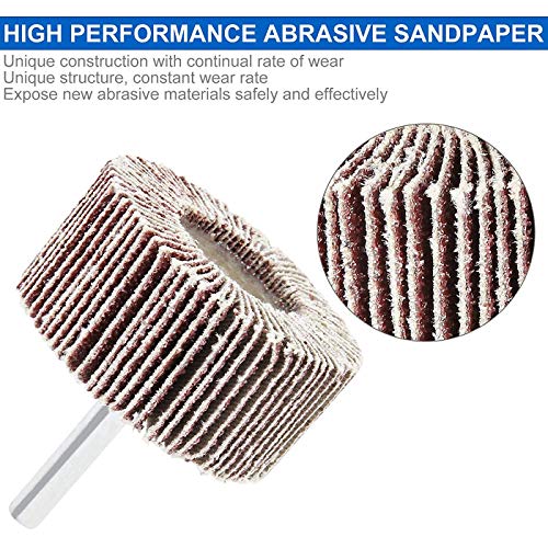 50 Pack Flap Wheel Sander,1" x 1" x 1/4" Shank Flap Wheels