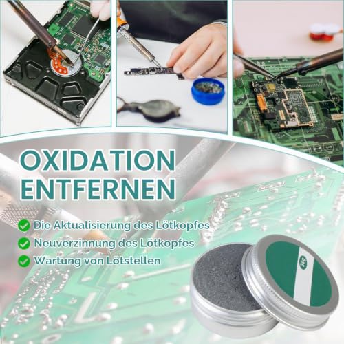 Soldering Tip Cleaner 30 g, Soldering Tip Reactivator for Oxidized Soldering Tips | Soldering Accessories for Effective Cleaning and Restoration, Increases Solderability, For Soldering Irons and Soldering Tools