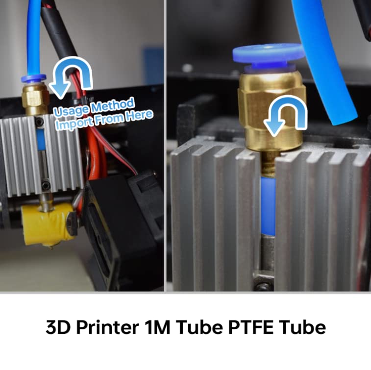 2 Meter PTFE Teflon Tubes, Bowden Tubing 1.75mm Filament for Ender 3 Ender 3 Pro Ender 3 V2, Ender 5 Ender 5 Pro, CR-10, CR-6 SE All FDM 3D Printer(Blue) （Blue）PTFE-2