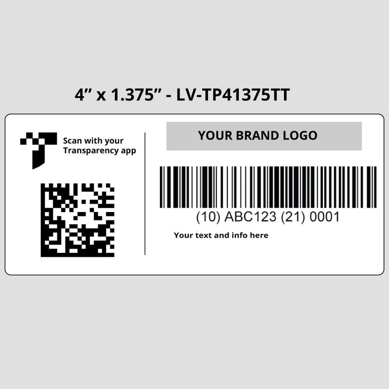 Amazon Transparency Labels - [500 Labels/1 Roll], 4” x 1.375”, Type 4 | Thermal Transfer Material | LabelValue
