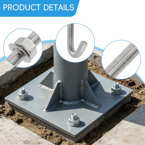 MY MIRONEY 10Sets J Bolt with Nut Washer, 3/8" x 4.72", Type 2