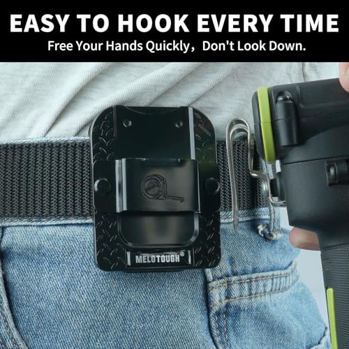 MELOTOUGH Electrician Tool Pouch,Drill Holder for Tool Belt,Measuring Tape Holder,Black,1Pcs