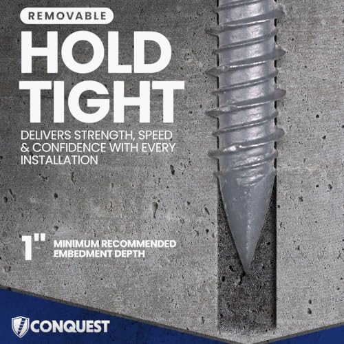 Conquest T-30 Flat Head Concrete Screws with Drill Bit 1/4” x 3-1/4” 1/4" x 3-1/4"