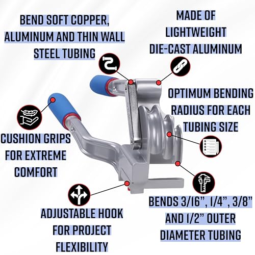 Imperial Tool 370FH Triple Head 180 Degree Tube Bender, 3/16”, 1/4”, 3/8”, and 1/2” w/o Roto-Lok Indexing Handle