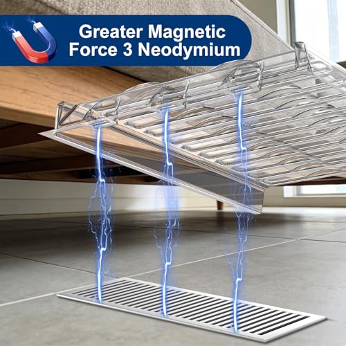 Air Vent Extender for Under Furniture Extend from 17"-48" Magnetic Vent Deflector for Floor Register Up to 12" Wide 1.5mm Thick 3