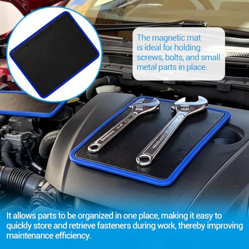 4 PCS Magnetic Tool Mat & Pad Set, Flexible Heavy Duty Magnetic Parts Holder Organizer Tool