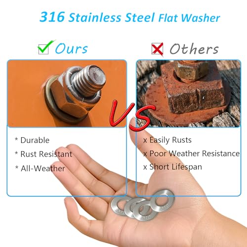 30-Pack 7/16" 316 Stainless Steel Flat Washers