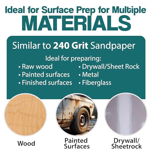 Green Non-Woven Surface Prep Set - 6" x 9" Coarse Scuff Pads (10 Pack) and 5" Orbital Sander Discs (10 Pack) - 240 Grit