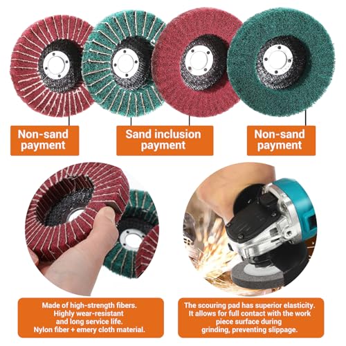 18 Pack 4 Inch Buffering Wheels Polishing Kit with Compound for Angle Grind