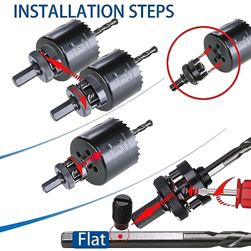 8” HSS Bi Metal Hole Saw Cutter for Wood Drywall Plastic Aluminum Mild Steel Iron Metal Stainless Steel Heavy Duty Hole Saw Bit with Arbor (203mm)8"