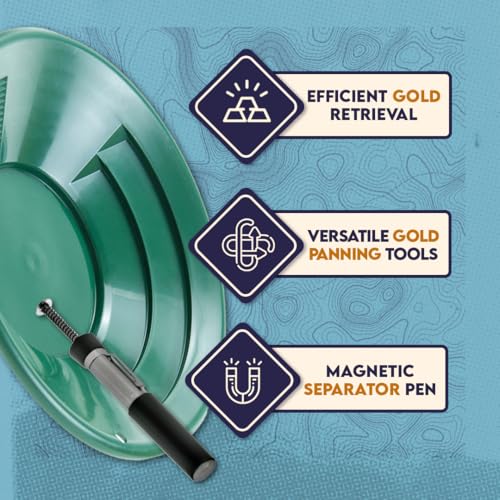 SE 11-Piece Gold Panning Kit - Complete Prospecting Set with Pans, Sieves, Tweezers, Glass Bottles, Sand Magnet, and More - Ideal for Beginners and Enthusiasts - GP5-KIT111
