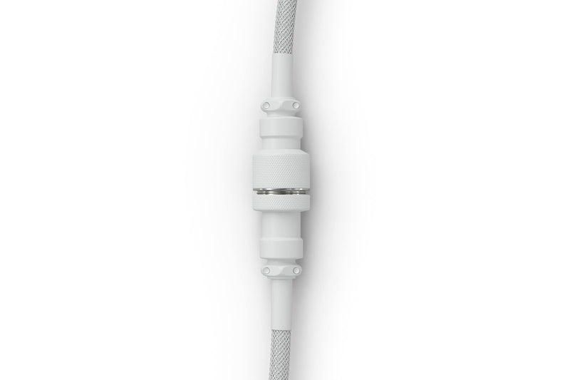 Glorious Coiled Keyboard Cable – USB C Artisan Braided Cables for Mechanical Gaming - Custom (White) White