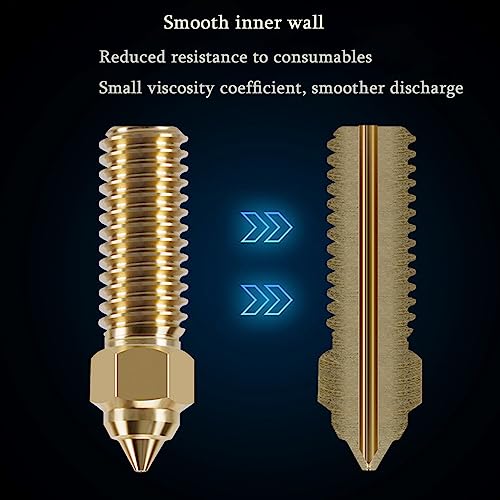 15 pieces K1 brass nozzle set, 3D printer high speed 5 pieces 0.4 mm nozzles and 2 pieces 0.2 mm, 0.6 mm, 0.8 mm, 1.0 mm, 1.2 mm nozzle set for K1, K1 max, Ender 3 V3 KE, CR-10 SE K1 Brass Multi Size