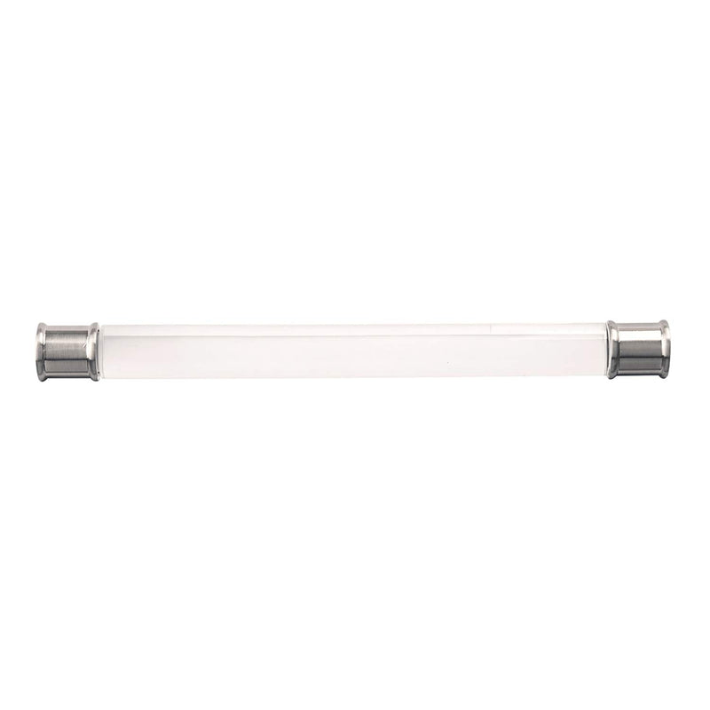 Hickory Hardware 1 Pack Solid Core Kitchen Cabinet Pulls, Luxury Cabinet Handles, Doors & Dresser Drawers, 7-9/16 Inch (192mm) Hole Center, Crysacrylic with Satin Nickel, Midway Collection 7-9/16 Inch (192mm) Center to Center