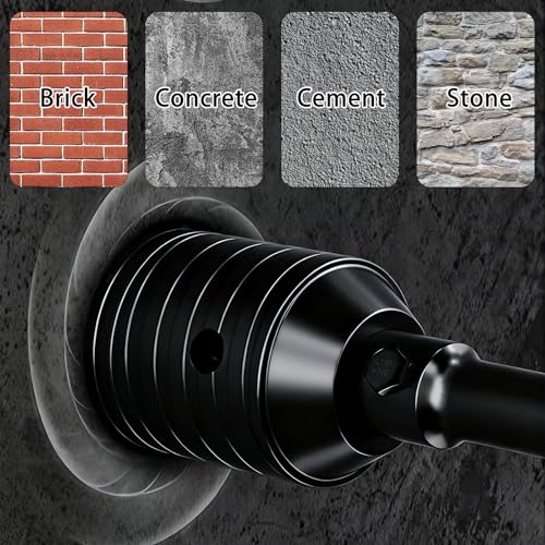 DECKRKAT 4-1/4" Concrete Hole Saw Kit,Electroplated Black Quenching Tech,Heavy-Duty Thickened Alloy Teeth,SDS Plus Shank & 2 Center Bits for Concrete,Brick,Stone. (110mm)4-1/4"