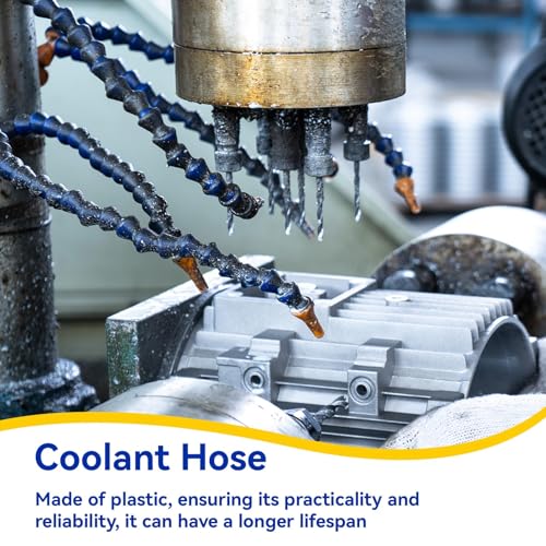 10pcs Flexible Coolant Hose 1/8 BSPT Thread Flexible Plastic Coolant Hose Plastic Water Oil Cooling Pipe for Lathe Milling CNC Machines