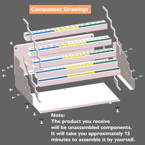 118-Hole 3-in-1 Drill Bit Index,Empty Drill Bit Organizer Holder/Case