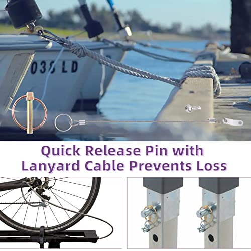 Swpeet 50Pcs 4 Sizes Spring-Loaded Lynch Pin Linch Pin and Stainless Steel Lanyard Cables and Quick Release Ring with 410 Stainless Steel Self Drilling Sheet Metal Screws Kit Assortment Kit