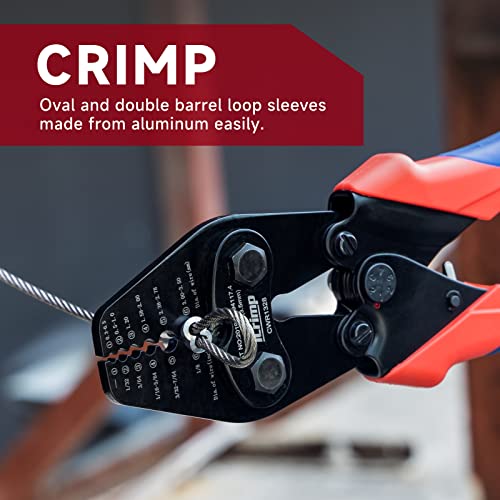 iCrimp CWR1328 Wire Rope Crimper Cutter for 1/32"-1/8" Aluminum Ferrules CWR1328 Single