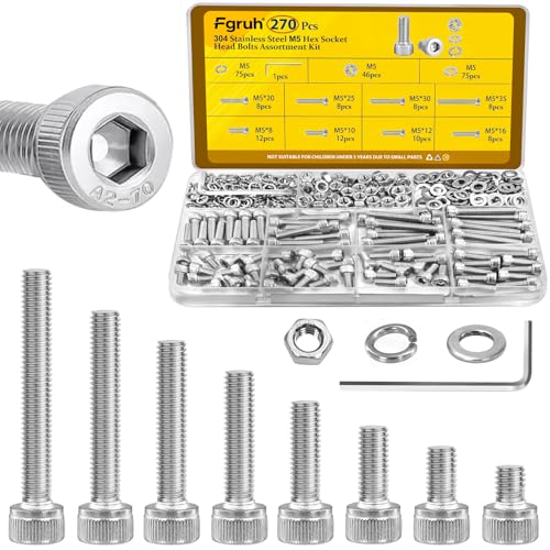 560PCS M6 Hex Socket Button Head Bolt Assortment Kit & 490Pcs M4 Hex Socket Head Bolts Assortment Kit with Nuts, Washers