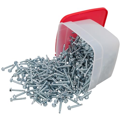 Supplying Demand 86-11236-500PK HVAC Self-Tapping Sheet Metal Screws - Size 8 x 1 in. - 1/4 in. Hex Head