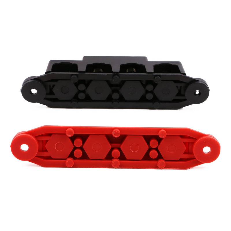 48V DC 250A Bus Bar Power Distribution Block with 4 x 3/8" Studs, 3X #8 Screws Terminals Battery Busbar 12V 24V for Cars RVs Boats Yachts, extra 10 Lugs, Positive& Ground, 2 Pack 250A- 48V DC- 4x 3/8"- Black& Red