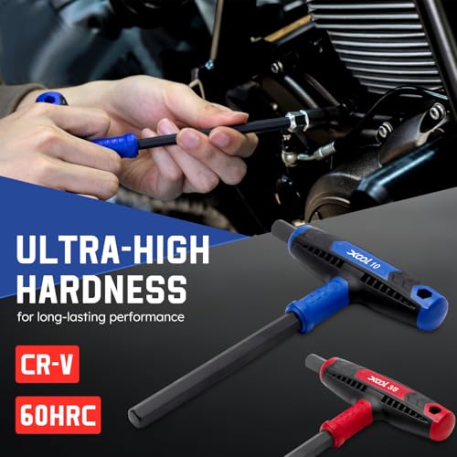 XOOL 14PCS T Handle Allen Wrench Set, Metric & SAE Hex Key Set, Long Arm Hex Key Wrench Set with Portable Organizer 14pcs Sae & Metric