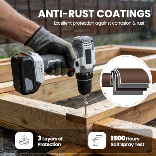 #14 * 5 Heavy-Duty Wood Screws（110Pcs/5LB, Star Drive Structural Wood Screw, Rust Resistant Timber Screws for Timber/Log/Landscaping Wood,Brown #14 x 5" 5 LB 110