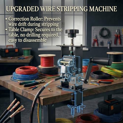 Wire Stripper Machine,Wire Stripping Machine,0.06-0.7" Manual&Drill Powered Copper Wire Stripper With 2 Spare Blades And No-drill Fixing Clip,Wire Stripping Tool for Scrap Copper Recycling&DIY