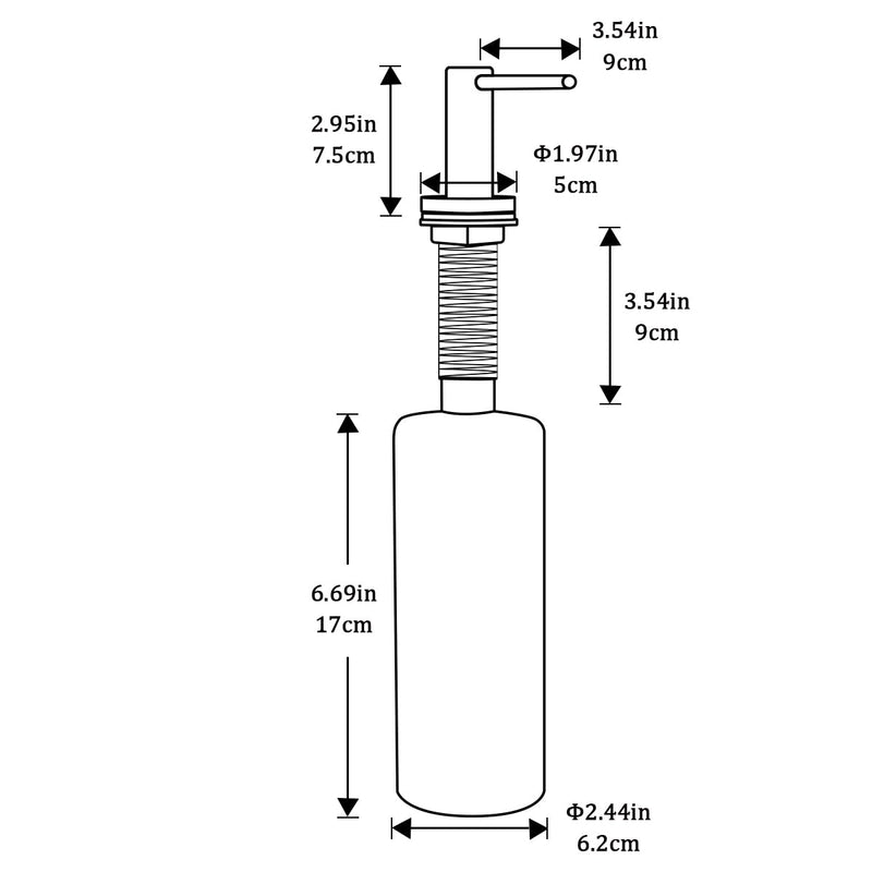 Kitchen Sink Soap Dispenser Champagne Gold Stainless Steel GAPPO Countertop Pump Hand Lotion Built in Bottle