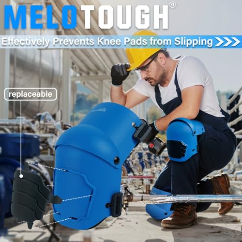 MELOTOUGH Small Tool Holder, Min Work Organizer Tool Pouch and Knife Holder with Snap Clip, Knee Pads for Work,Construction,Flooring,Gardening-Comfortable and Flexible(Blue)